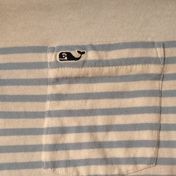 Men's Striped Polo Shirt - Cream and Blue - Picture 2 of 4